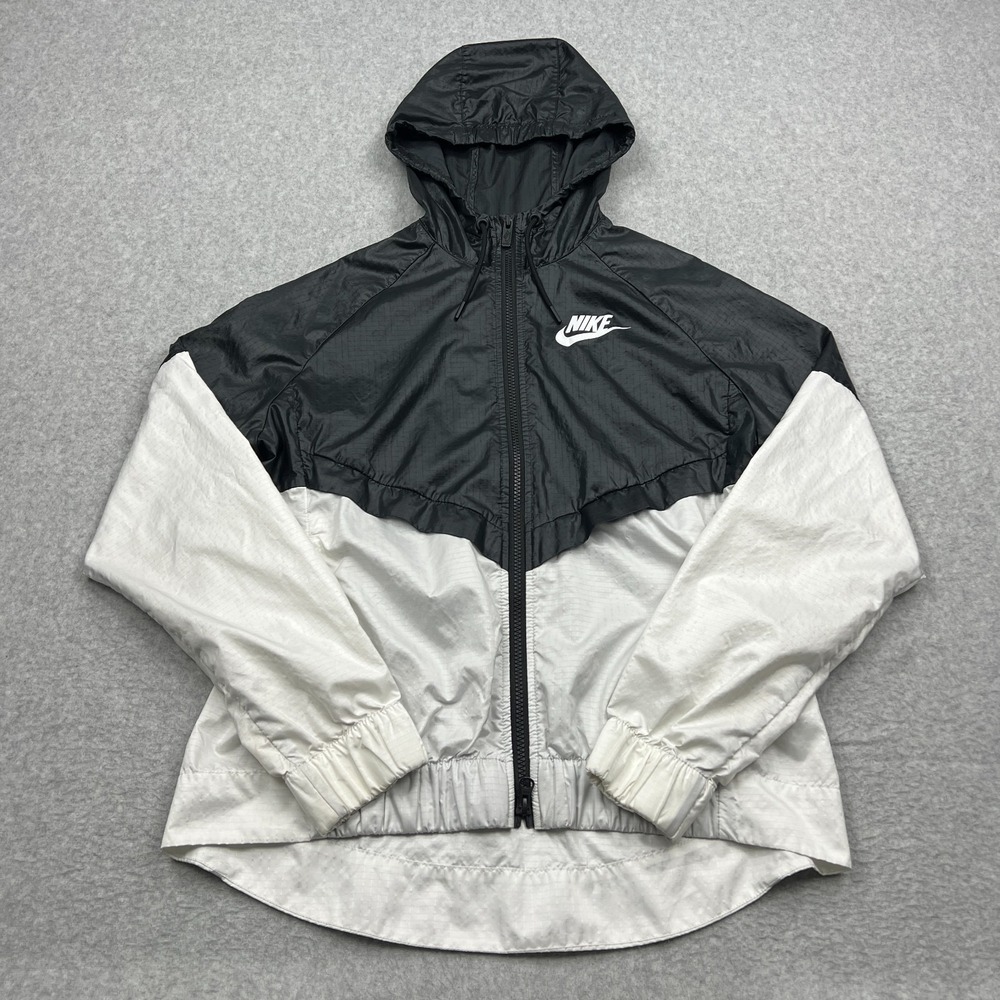 Nike Jacket Women's Medium Black Windrunner Sportswear Full Zip Hooded 804947